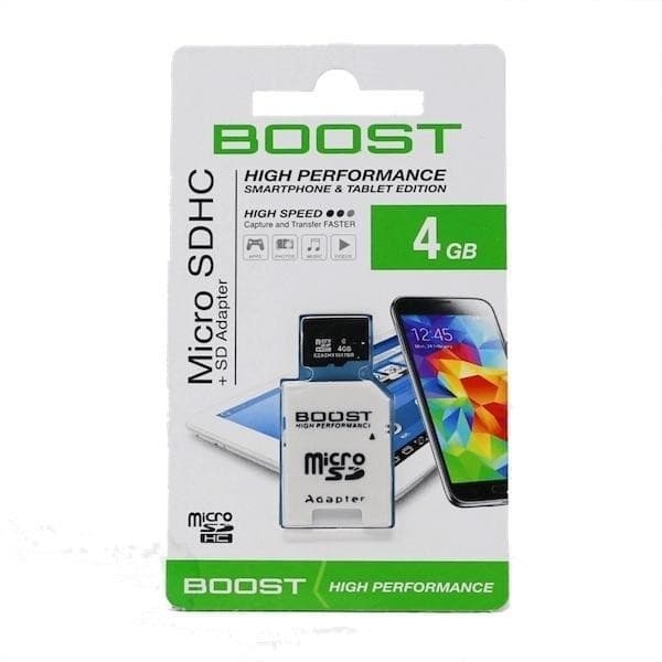 4GB Memory Card - Boost 4GB Micro SD