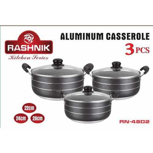 Rashnik 3 Pcs Aluminum Non-stick Casserole Set