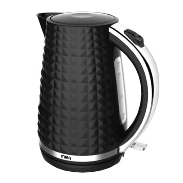 Mika Kettle, 1.7L, Plastic, 360º Cordless, Black With S.S. Trim