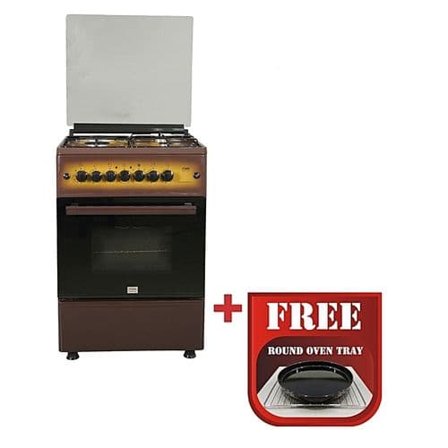 Mika Standing Oven, 4Gas Burners, Brown MST60PIAGDB/EM